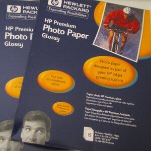 Lot of 2 HP Premium Photo Paper, Glossy (15 Sheets, 8.5 x 11 Inches) New Sealed